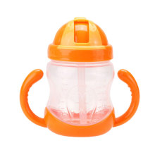 baby products training drinking straw bottle with a handle sippy cup